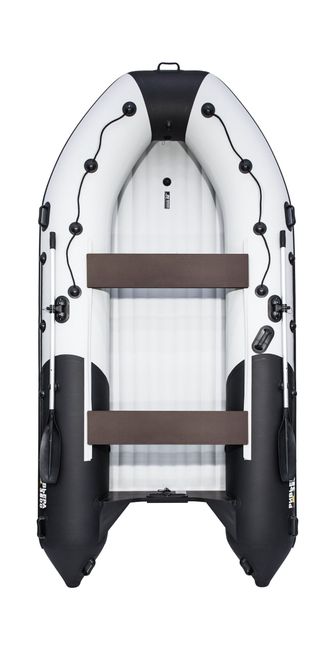 Надувная лодка ПВХ, Ривьера 3800 Комби НДНД киль, светло-серый/черный