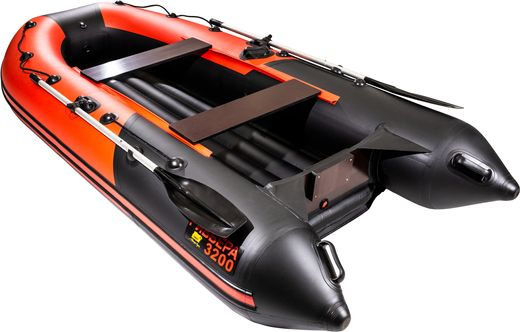 Надувная лодка ПВХ, Ривьера Компакт 3200 НДНД Комби, красный/черный
