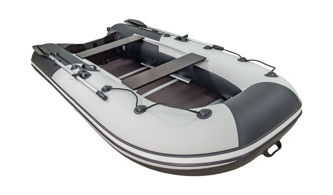 Надувная лодка ПВХ, Ривьера Компакт 3200 СК Комби, светло-серый/черный