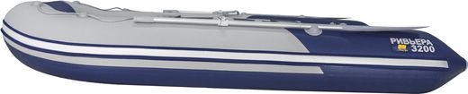Надувная лодка ПВХ, Ривьера Компакт 3200 СК Комби, светло-серый/синий