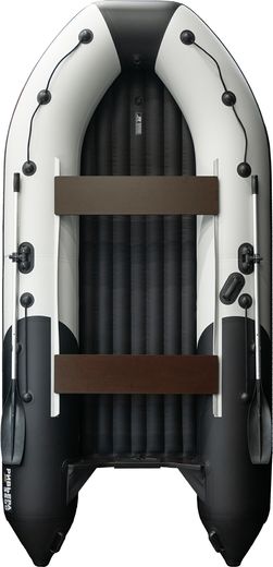 Надувная лодка ПВХ, Ривьера Компакт 3600 НДНД Комби, бронь, светло-серый/графит