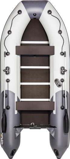 Надувная лодка ПВХ, Ривьера Компакт 3600 НДНД Комби, светло-серый/графит