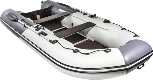 Надувная лодка ПВХ, Ривьера Компакт 3600 НДНД Комби, светло-серый/графит