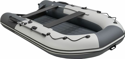 Надувная лодка ПВХ, Ривьера Компакт 3800 НДНД Комби, светло-серый/графит
