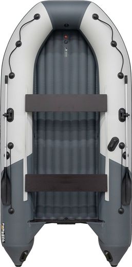 Надувная лодка ПВХ, Ривьера Компакт 3800 НДНД Комби, светло-серый/графит