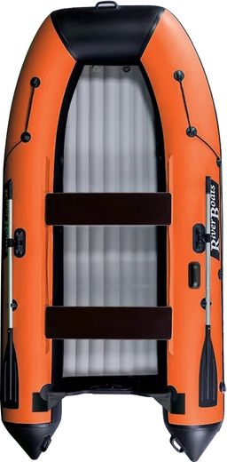 Надувная лодка ПВХ, RiverBoats RB 330 НДНД, черно-оранжевый