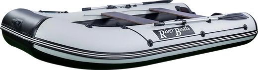 Надувная лодка ПВХ, RiverBoats RB 330 НДНД, черно-серый