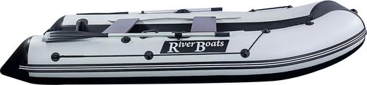 Надувная лодка ПВХ, RiverBoats RB 330 НДНД, серо-оранжевый