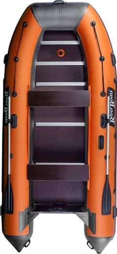 Надувная лодка ПВХ, RiverBoats RB 370, серо-оранжевый