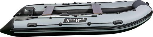 Надувная лодка ПВХ, RiverBoats RB 390 НДНД, черно-камуфляжный