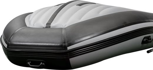 Надувная лодка ПВХ, RiverBoats RB 390 НДНД, черно-серый, уцененная