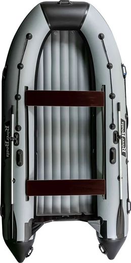 Надувная лодка ПВХ, RiverBoats RB 390 НДНД, черно-серый, уцененная