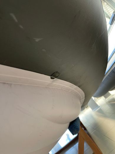 Надувная лодка ПВХ, RiverBoats RB 390 НДНД, черно-серый, уцененная