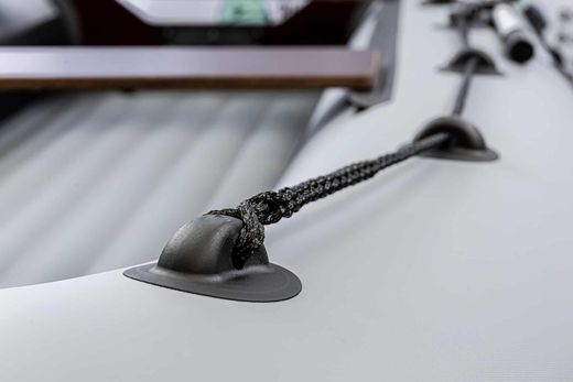 Надувная лодка ПВХ, RiverBoats RB 390 НДНД, черно-серый, уцененная