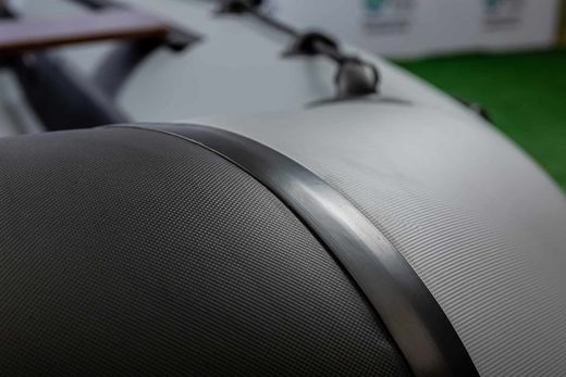 Надувная лодка ПВХ, RiverBoats RB 390 НДНД, черно-серый, уцененная