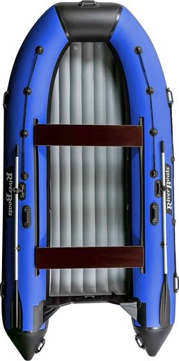 Надувная лодка ПВХ, RiverBoats RB 390 НДНД, черно-синий