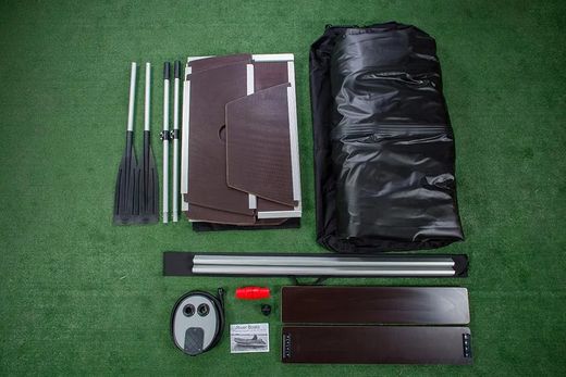 Надувная лодка ПВХ, RiverBoats RB 410, AL, черно-серый