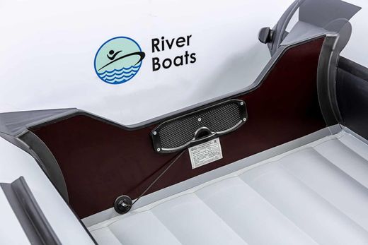 Надувная лодка ПВХ, RiverBoats RB 410 НДНД, черно-оранжевый