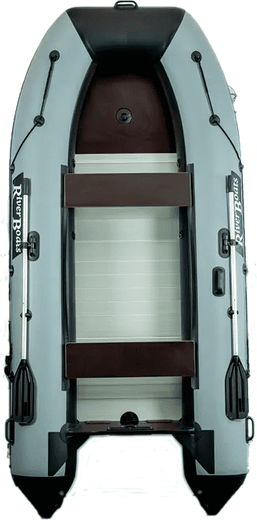 Надувная лодка ПВХ, RiverBoats RB 430, AL, черно-серый