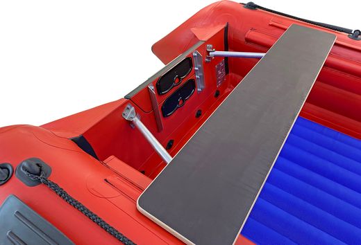 Надувная лодка ПВХ, Шерпа 430 JET, разъемный транец, тент, красный