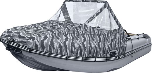 Надувная лодка ПВХ, Шерпа 500 JET, усиление транца, разъемный транец, тент, серый