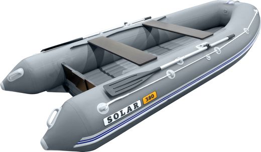 Надувная лодка ПВХ SOLAR-350 К (Оптима), cерый