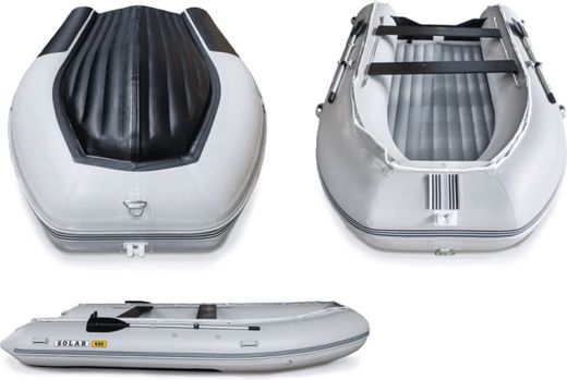 Надувная лодка ПВХ SOLAR-420 К (Максима), серый