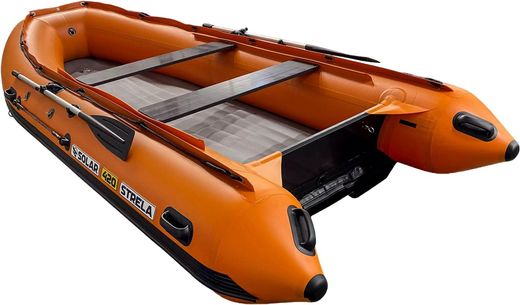 Надувная лодка ПВХ, SOLAR-420 Strela Jet tunnel, оранжевый
