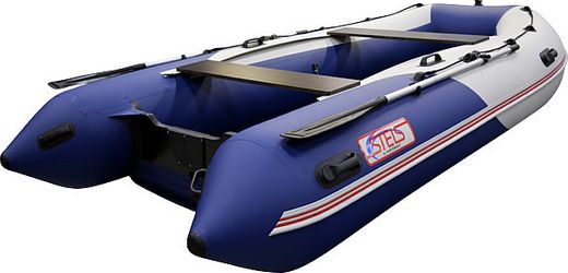 Надувная лодка ПВХ, STELS 375 Аеро НДНД, синий/белый