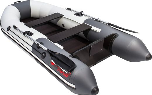 Надувная лодка ПВХ, Таймень NX 2850 слань-книжка киль Комби светло-серый/графит
