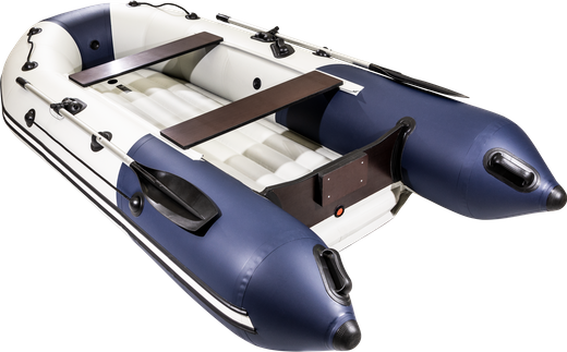 Надувная лодка ПВХ, Таймень NX 3400 НДНД PRO, светло-серый/синий