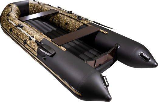 Надувная лодка ПВХ, Таймень NX 3800 НДНД PRO, камуфляж камыш/черный