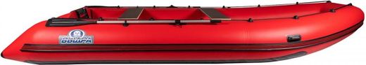 Надувная лодка ПВХ, Выдра 380 JET, фартук носовой, серый