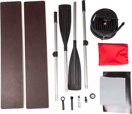 Надувная лодка ПВХ, Выдра 380 JET, фартук носовой, серый