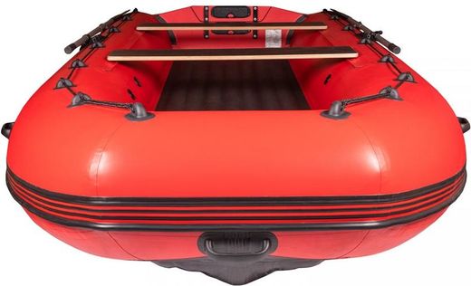 Надувная лодка ПВХ, Выдра 380 JET, фартук носовой, серый