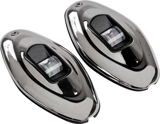 Огни ходовые светодиодные, комплект, нержавеющий корпус, 12 В