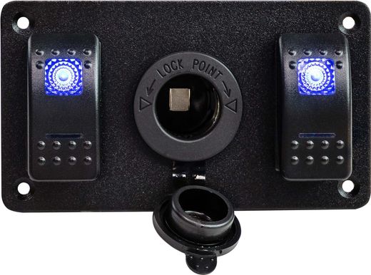 Панель бортового питания 2 переключателя, розетка питания