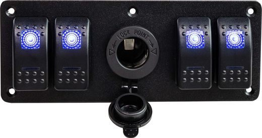 Панель бортового питания 4 переключателя, розетка питания