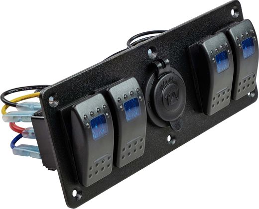 Панель бортового питания 4 переключателя, розетка питания