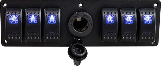 Панель бортового питания 6 переключателей, розетка питания