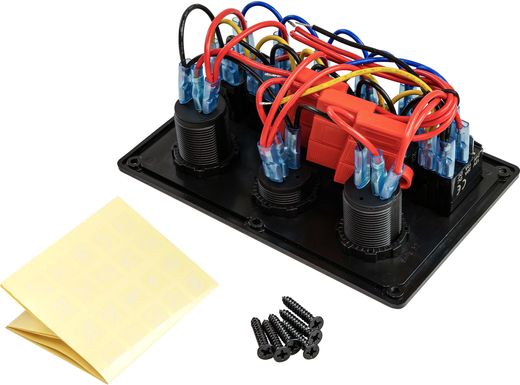 Панель бортового питания 6 переключателей, USB зарядка, разъем прикуривателя, вольтметр