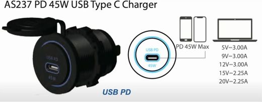 Разъем USB PD Type-C, 45 Вт