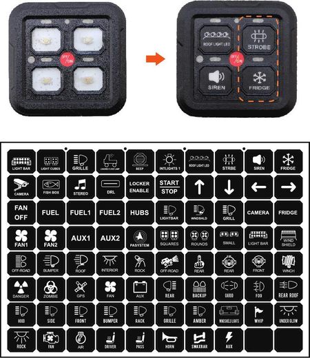 Панель управления (2 ряда, 4 кнопоки, RGB), Marine Rocket