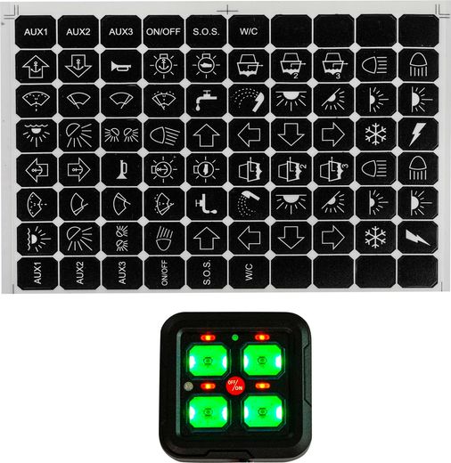 Панель управления (2 ряда, 4 кнопоки, RGB), Marine Rocket