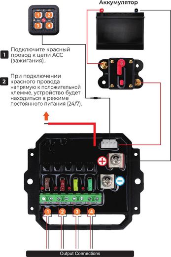 Панель управления (2 ряда, 4 кнопоки, RGB), Marine Rocket