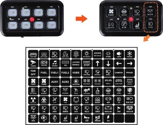 Панель управления (2 ряда, 8 кнопок), Marine Rocket