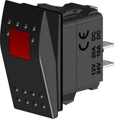 Переключатель двухпозиционный ON-OFF 3Р с подсветкой, Marine Rocket