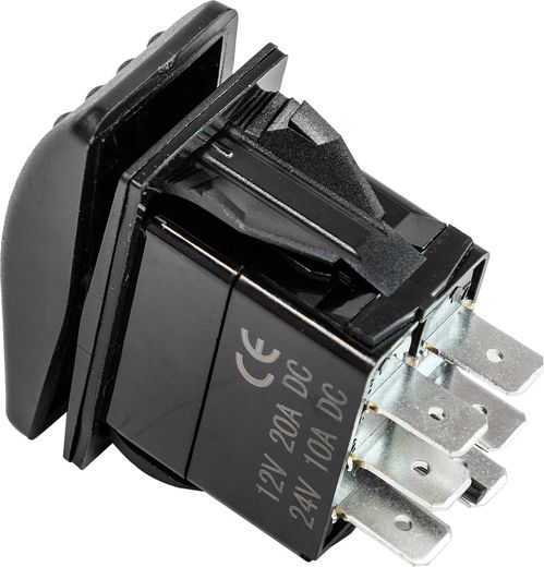 Переключатель трехпозиционный (ON)-OFF-ON 12 В/20А 6Р