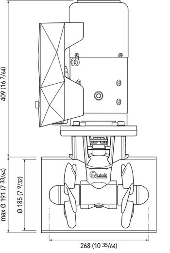 Подруливающее устройство Quick, D185mm, 105KGF, 24 В