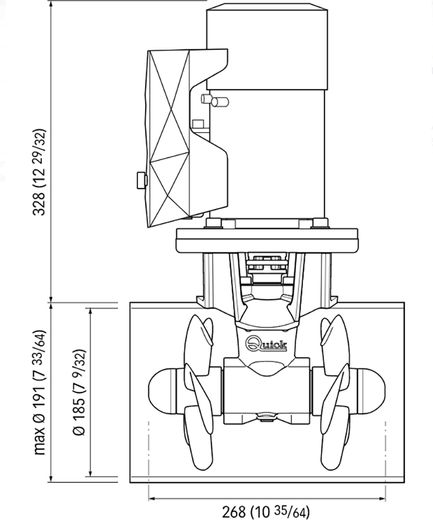 Подруливающее устройство quick, d185mm, 85kgf, 12v